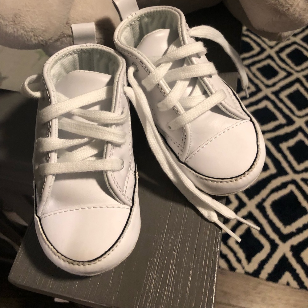 Infant Converse- white leather- size 3